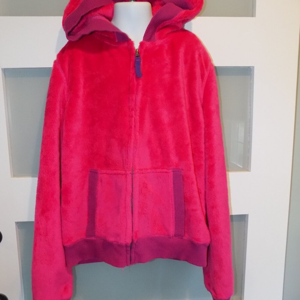 P.S. AEROPOSTALE HOT PINK FLEECE HOODED LS ZIP UP JACKET SIZE XL GIRL'S